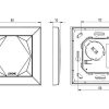Technische Zeichnung des Loxone Touch Tree Tasters mit Abmessungen – Planungshilfe für Smart Home Installationen durch Elektro Maschler
