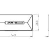 Maßzeichnung des Loxone Tür- und Fensterkontakts Air mit detaillierten Abmessungen – ideal für die Planung und Installation durch Elektro Maschler