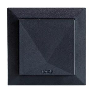 Loxone Taster Air in der Farbe Anthrazit – modernes Smart Home Bedienelement mit klarer Linienführung