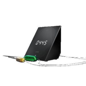 Loxone Touch Nightlight in Anthrazit mit Uhranzeige und Anschlusszubehör – multifunktionales Nachttischgerät für Smart Home Steuerung von Elektro Maschler