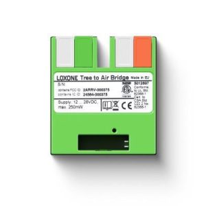 Loxone Tree to Air Bridge Modul zur Verbindung von Tree- mit Air-Technologie, kompakte Bauweise, grüne Gehäusefarbe