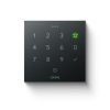 Zweifache Produktansicht des anthrazitfarbenen Loxone NFC Code Touch mit beleuchtetem Zahlentastenfeld zur sicheren Zugangskontrolle via NFC und Codeeingabe