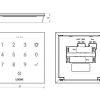 Technische Zeichnung des Loxone NFC Code Touch in Anthrazit mit Anschlussdetails – für die sichere Planung von Zutrittslösungen durch Elektro Maschler