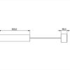 Bauzeichnung mit Front- und Seitenansicht einer zylindrischen Pendelleuchte – Durchmesser R31 und R40 mm, Leuchtenlänge 300 mm, Anschlussmodul mit 59 mm Tiefe