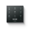 Loxone Touch Pure Flex Air in Anthrazit mit konfigurierbaren Tasten und LED-Display zur Steuerung von Licht, Klima, Musik und weiteren Funktionen im intelligenten Gebäude