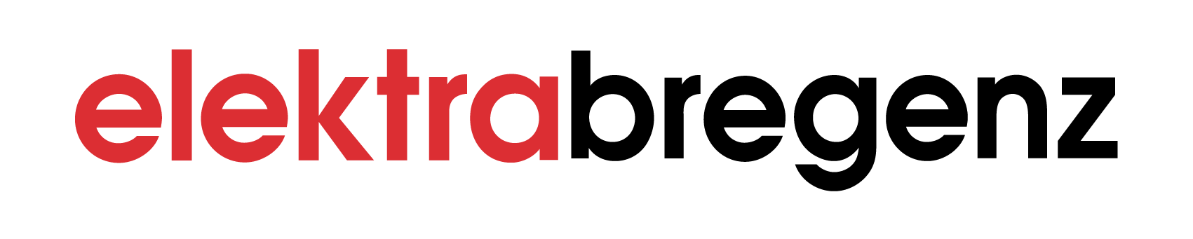 Rotes Elektra Bregenz Logo mit schwarzem Zusatztext 'immer eine Idee besser' auf weißem Hintergrund